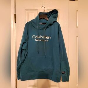 Calvin Klein Performance Women's Hoodie Teal Sweatshirt Size XL